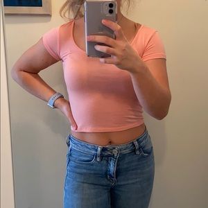 Lightly used pink crop top